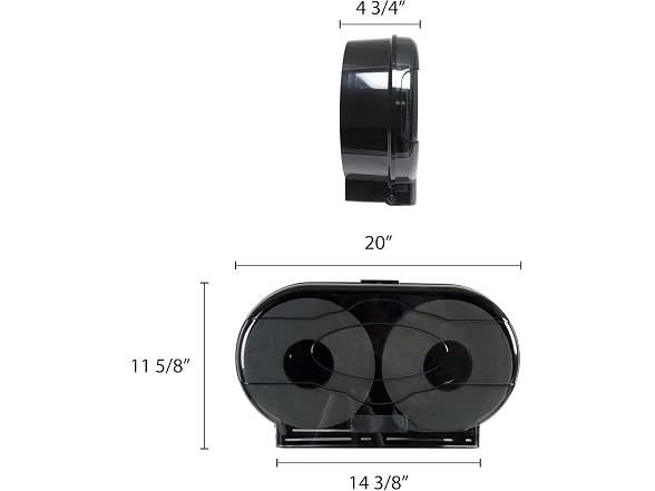 Excellante Twin Roll Jumbo Toilet Paper Dispenser,