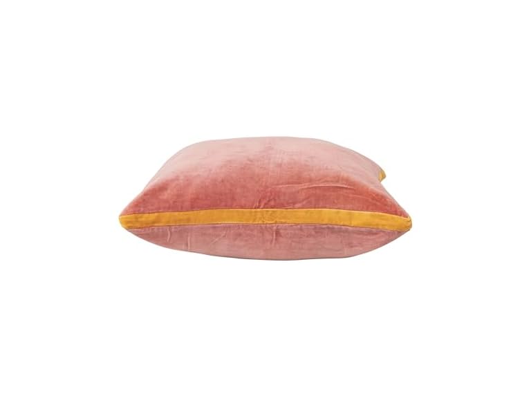 Apricot and Mustard Multicolored Art Deco Velvet Pillow