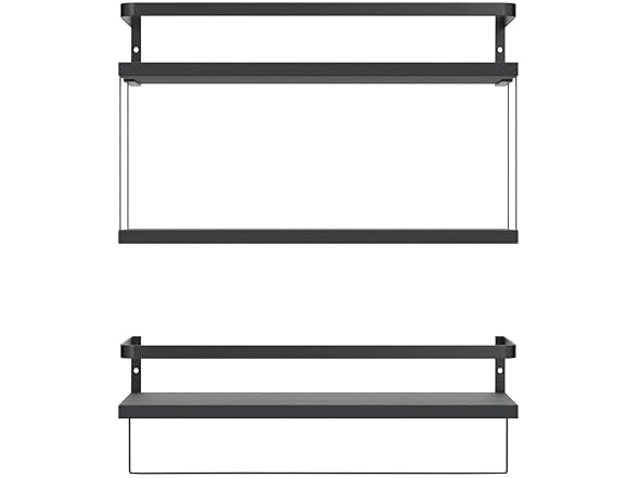 Wall Mounted Floating Shelves, 2+1 Tier