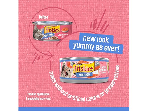 24PK Purina Friskies Shreds With Salmon in Sa