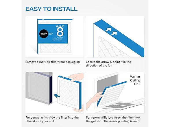 Simply Air Filter Merv 8 MPR 600, 6pk AC Furnace & HVAC