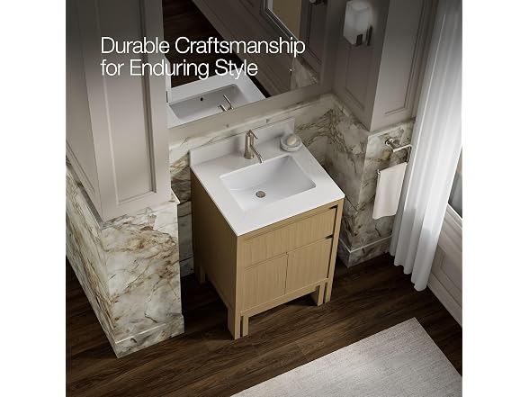 Kohler 24" Bathroom Vanity Cabinet with Sink Quartz Top, Oak