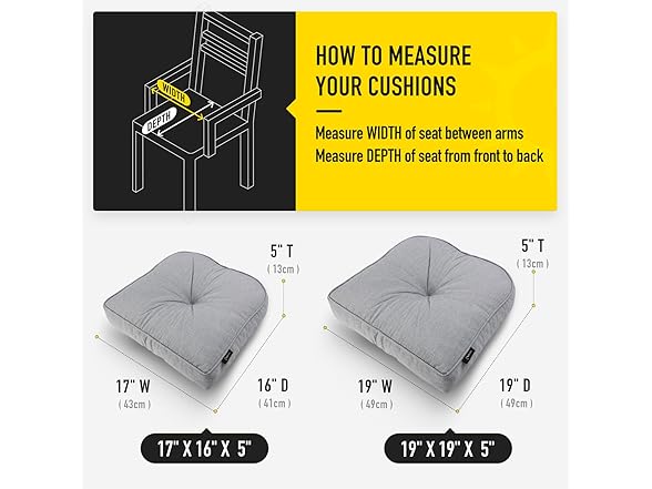 SUNROX LokGrip Non Slip Gel Memory Foam Chair Cushions