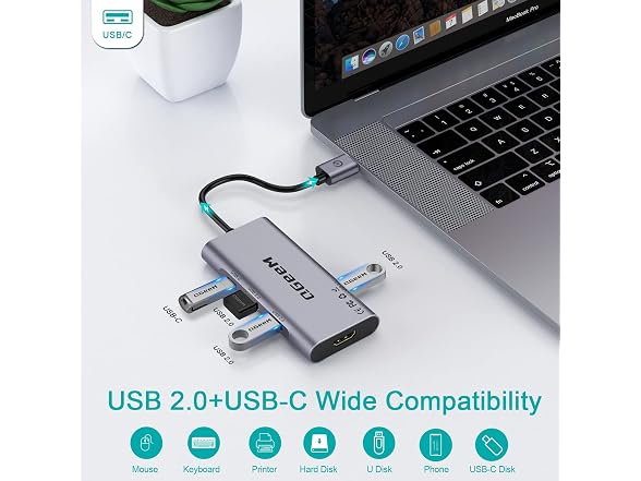 QGeeM 7in1 USB 3.0 HUB (Gray)