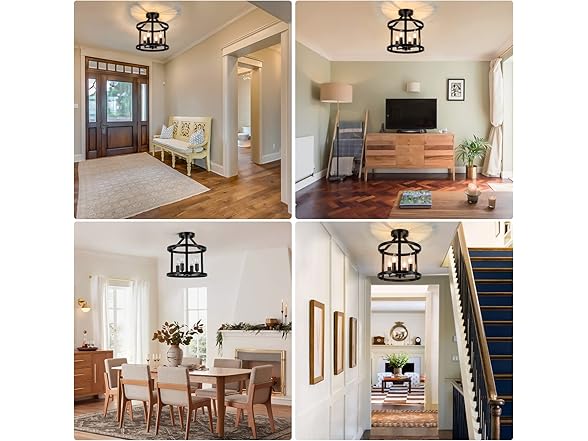 GoBright 4-Light Semi Flush Mount Ceiling Light