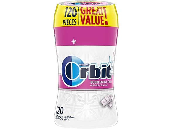 120Ct ORBIT Bubblemint Sugar Free Chewing Gum