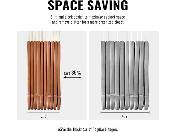 JS Home Set of Wooden Hangers 20 Pk & Pant Hanger 10 Pk