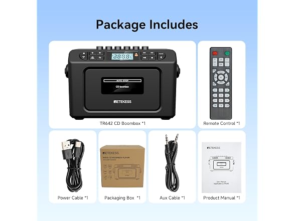 Retekess TR642 Boombox CD/Cassette