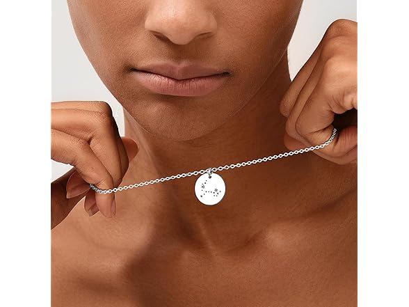 MEVECCO Sliver Necklace Zodiac Libra
