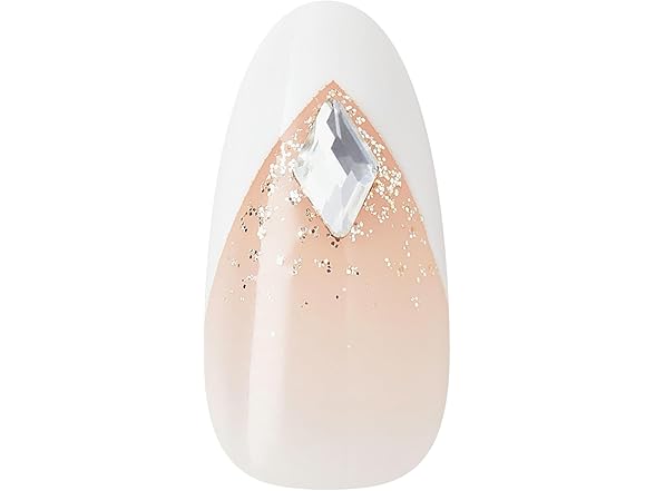 Kiss Glam Press On Nails White Almond