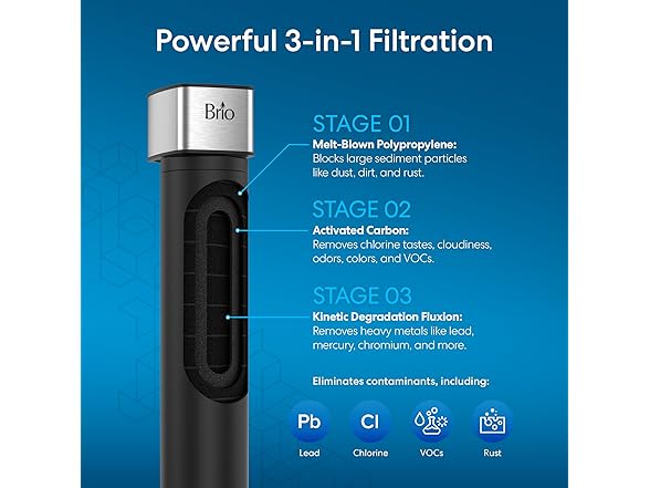Brio 16" Under Sink Water Filter System for Faucet