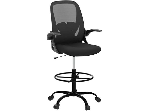Primy Drafting Chair Tall Office Chair with Flip-up Armrests (Open Box)