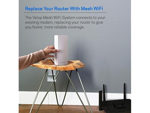 Linksys WHW0301 Velop Intelligent Mesh WiFi Router System: AC2200 Tri-Band, Network for Full-Speed Coverage, Computer Internet Wireless Routers Extender for Home (White, 3-Pack) (Renewed) (Open Box)