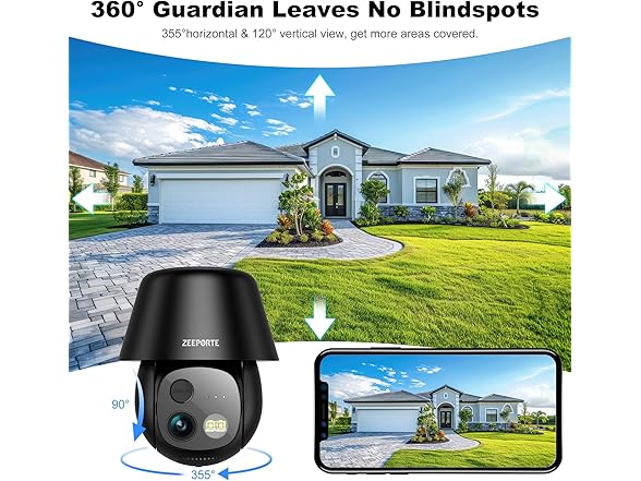 Solar Security Cameras | 2K 360 degree