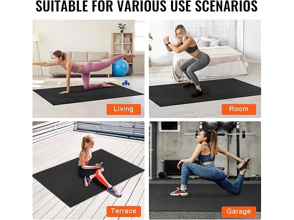 Exercise Mat, Non Slip High Density 7x5ft