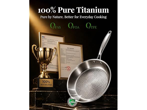 Titanium Pans for Cooking Hammered