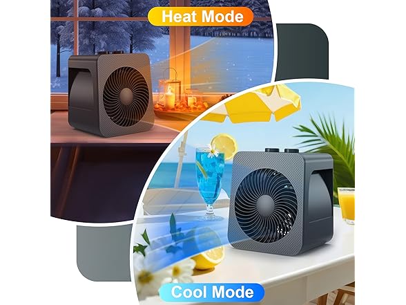 WEWARM 2-in-1 Desk Fan and Heater Combo