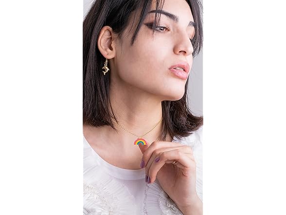 Bisexual Pride Rainbow Shape Necklace