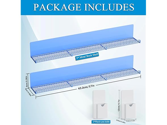 DTUQYX Magnetic Book Shelf for Whiteboard, 2PK