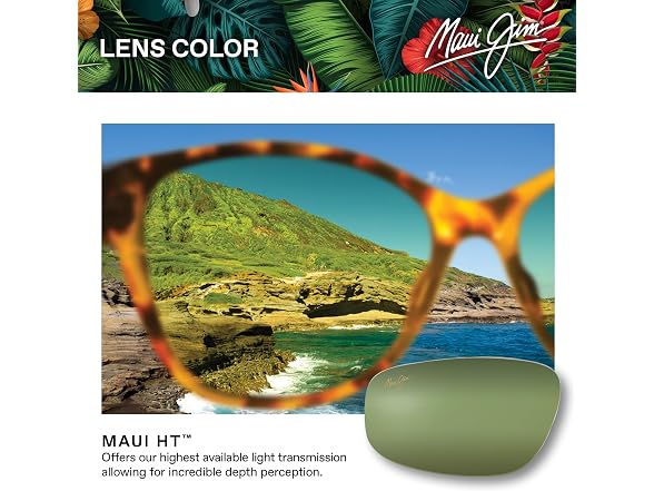 Maui Jim Ht Kenui Shiny Trans Light Brn