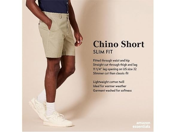 Amazon Essentials Mens SlimFit 7 Chino Shorts