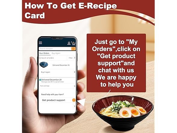 mangmong 8-Inch Ceramic Ramen Bowl Set