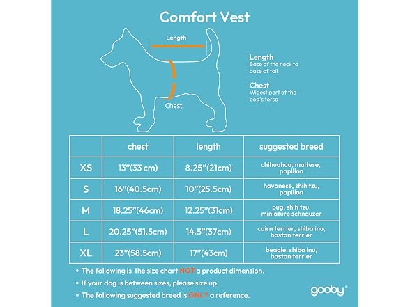 Gooby Comfort Jacket, Turquoise, X-Large