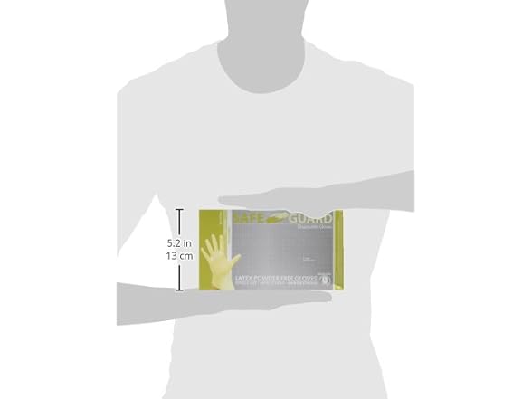 SAFEGUARD Latex Powder Free Gloves, Large, 100ct