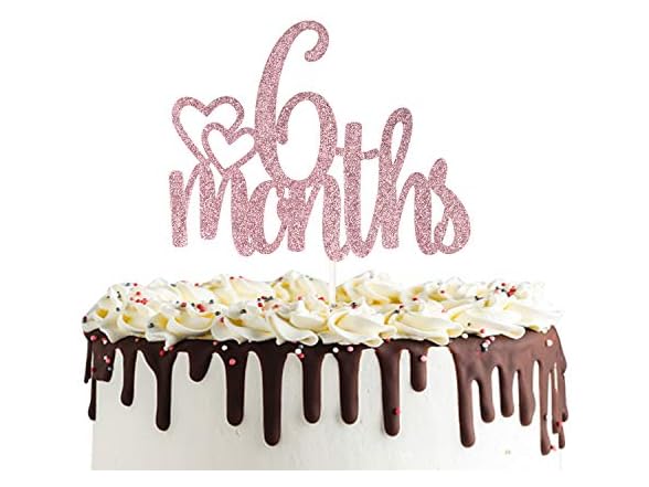 6 Months Half Birthday Cake Topper