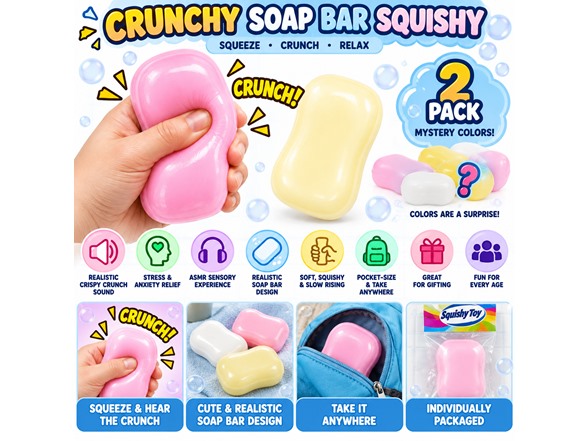 Soap Bar Crunch Squishy 2-Pk