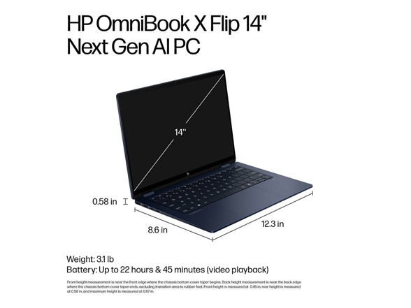 HP OmniBook X Flip 2-in-1 14" 2K Laptop