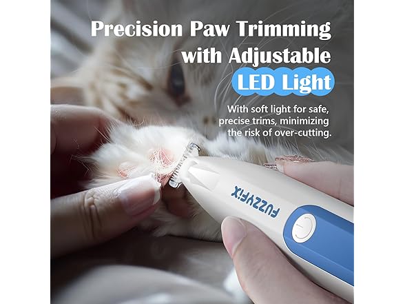 FuzzyFix Dog Paw Trimmer with LED Light