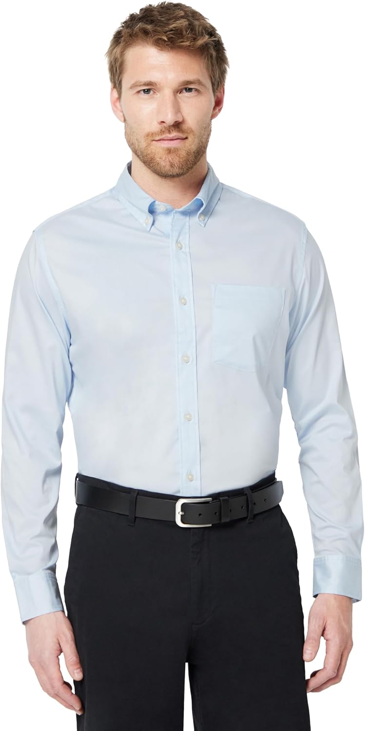 Amazon Essentials Men Stretch Shirt Light Blue - Gallery 4
