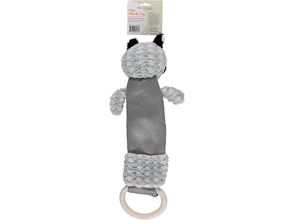 Cudlie Raccoon Plush Dog Toy w/ Rope