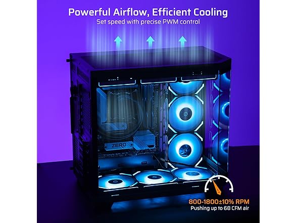 LTC 120mm PC Case Fan, ARGB, Black