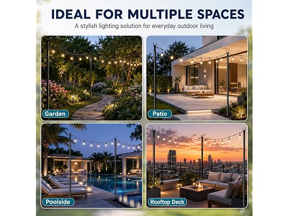 Ainclte 4 Pack 10FT Outdoor String Lights