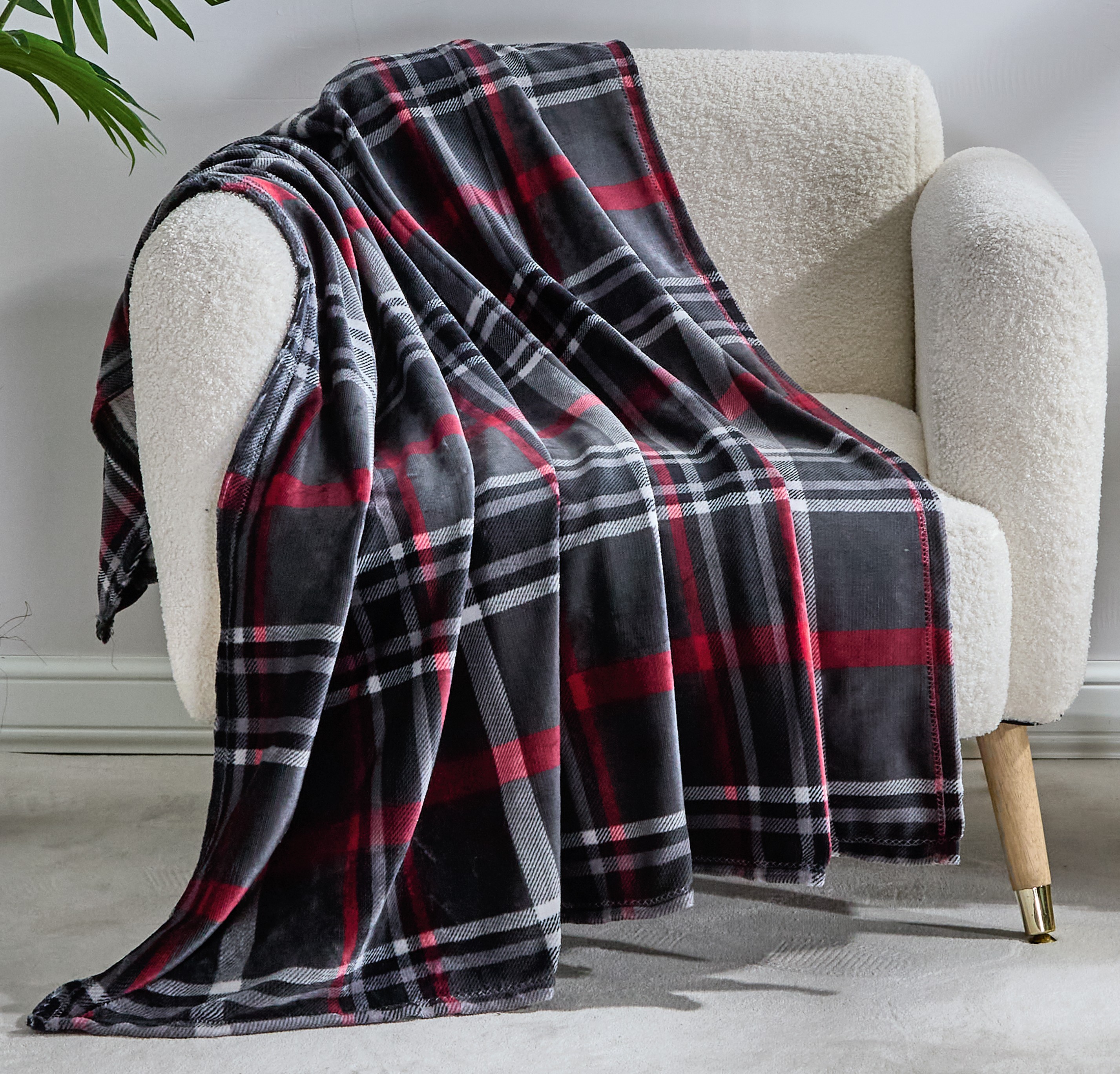 Noble House Midnight Plaid Throw (2 Pack) - Gallery 4