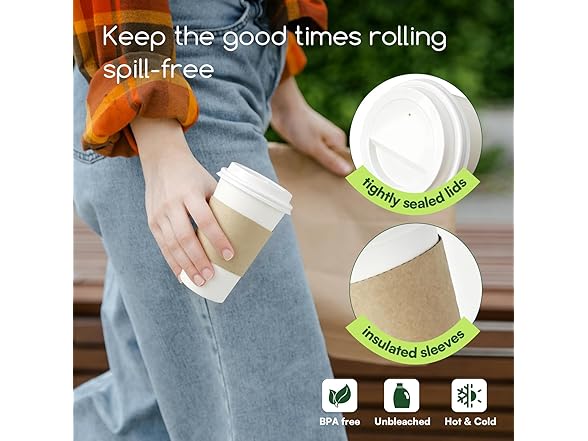 Coffee Cups with Lids & Sleeves