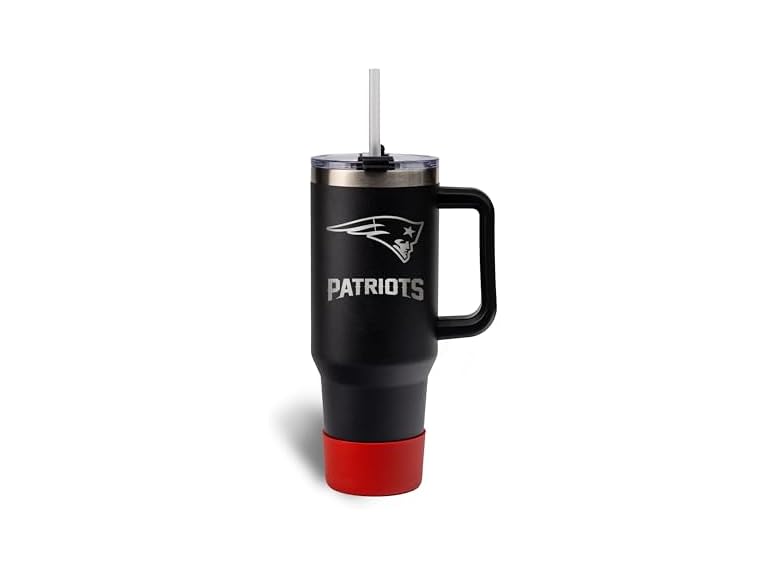 The Memory Company NFL 40oz Game Day Tumbler - Premium Stainless Steel Double-Wall Vacuum Insulated Travel Cup with Removable Silicone Base , Laser Engraved Team Logo, Hot & Cold Drinks
