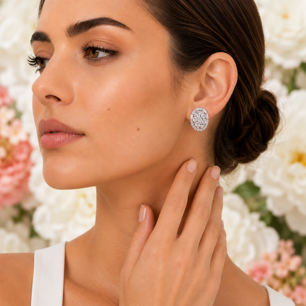 Silver Dimensional Cluster Studs - Gallery 5