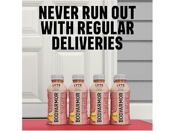 12Pk BODYARMOR LYTE, Peach Mango, Electrolyte