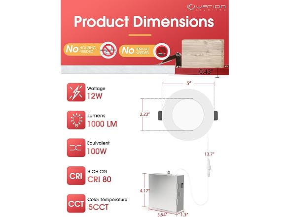 6 Pack Adjustable Recessed Lights