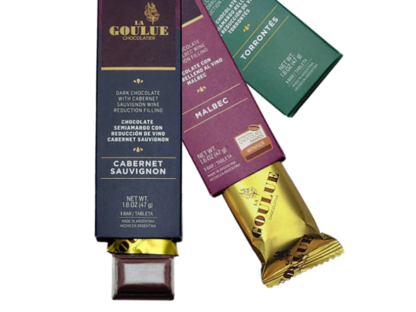 (8pk) Wine-filled Gourmet Chocolate Bars by La Goulue
