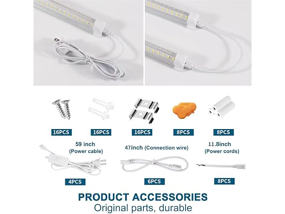 AQIQUUT Led Shop Light 4FT 50W 8-Pack