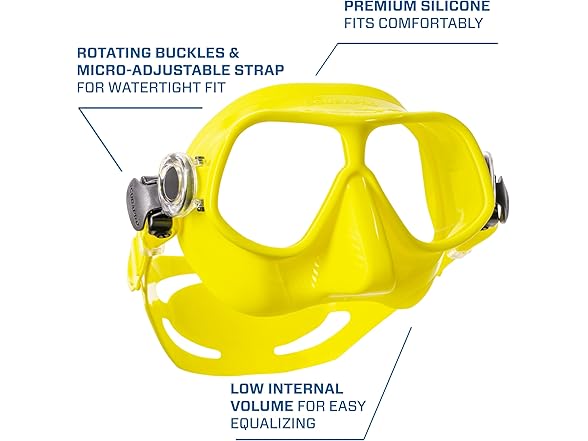 SCUBAPRO Steel Comp Freediving Mask, Yellow