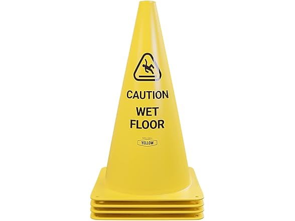 Yellow Safety "Caution Wet Floor" Cones