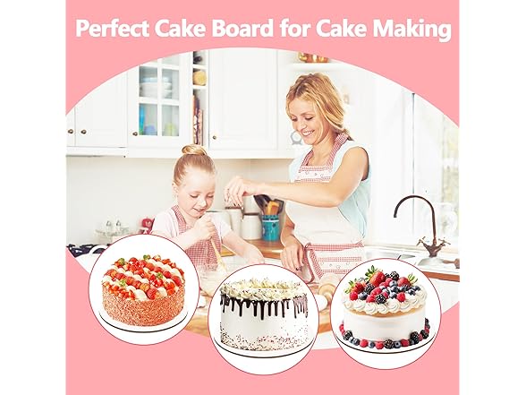 WAWINY 50PCS Cake Board Circle 10 Inch