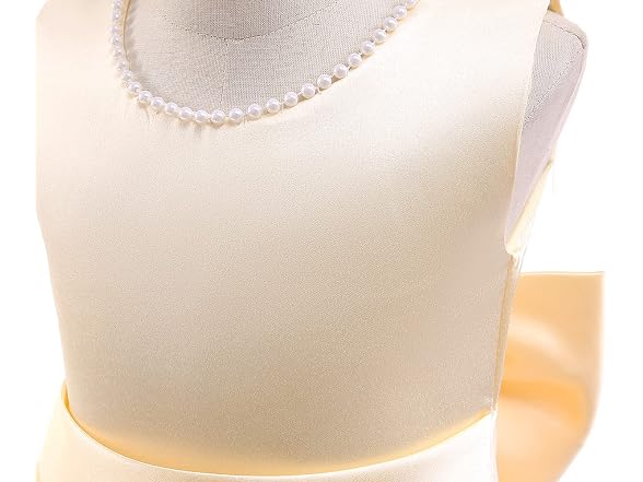 TTYAOVO Kids (8-9 Ye) Girls Flower Bead Wedding Dr