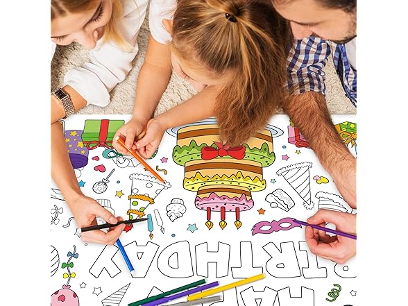 Mchotiy Birthday Giant Coloring Poster