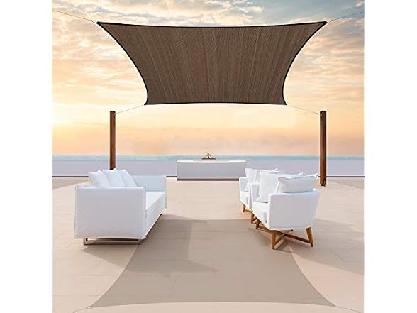 ColourTree 12' x 18' Brown Sun Shade Sail Rectangle Canopy
